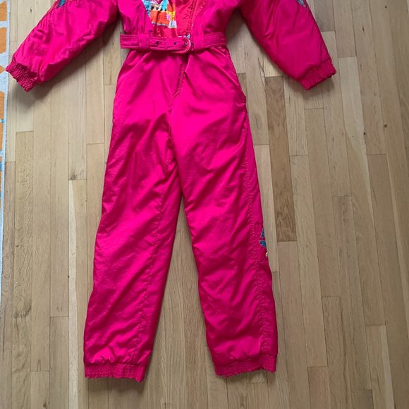 Vintage Skiing Jumpsuit 1980s 5th Avenue Italy Pink Retro Onesie US4 - Picture 8 of 13